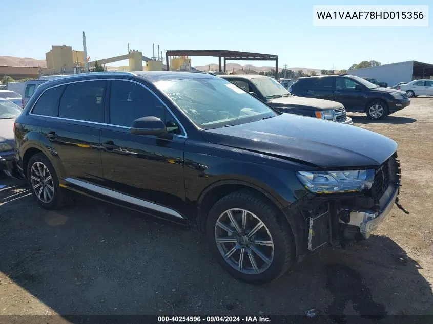 2017 Audi Q7 3.0T Premium VIN: WA1VAAF78HD015356 Lot: 40254596