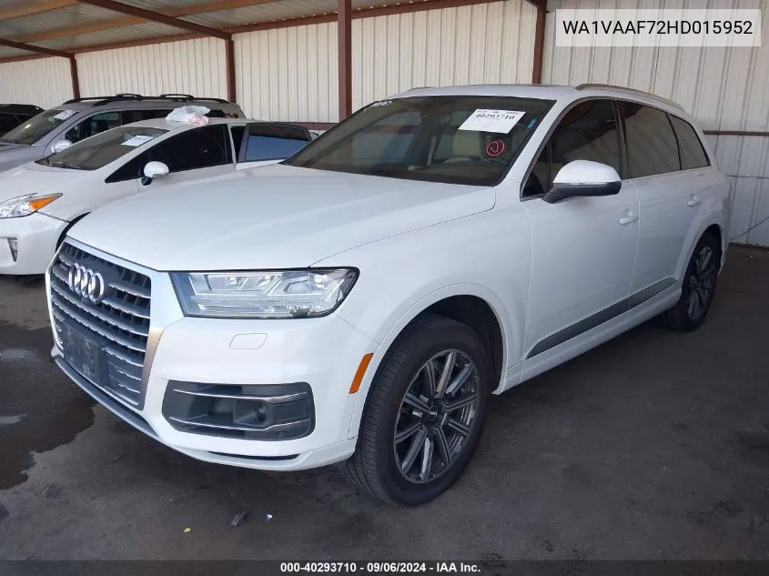 2017 Audi Q7 3.0T Premium VIN: WA1VAAF72HD015952 Lot: 40293710