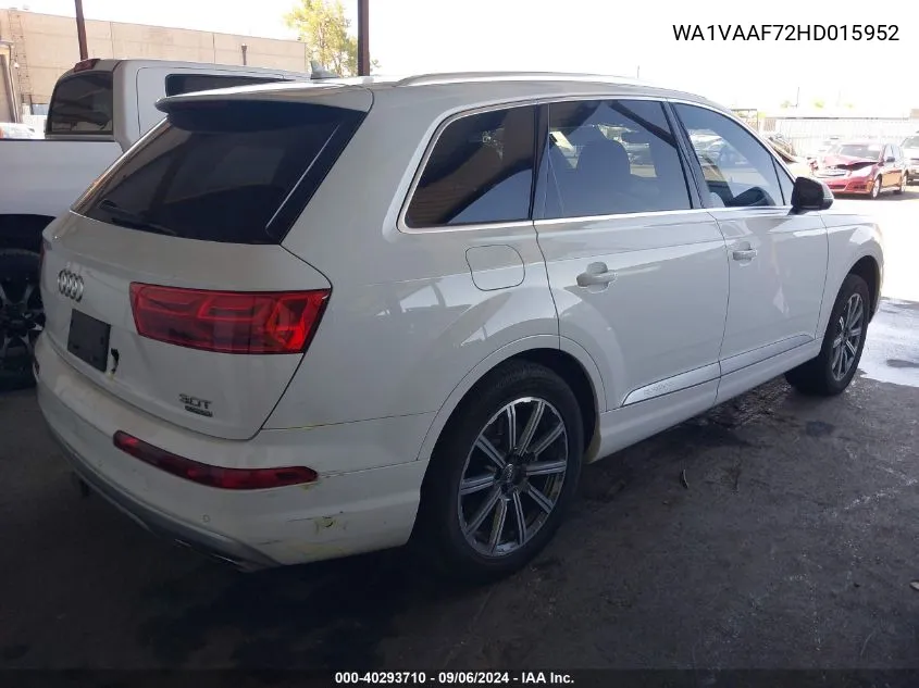 2017 Audi Q7 3.0T Premium VIN: WA1VAAF72HD015952 Lot: 40293710