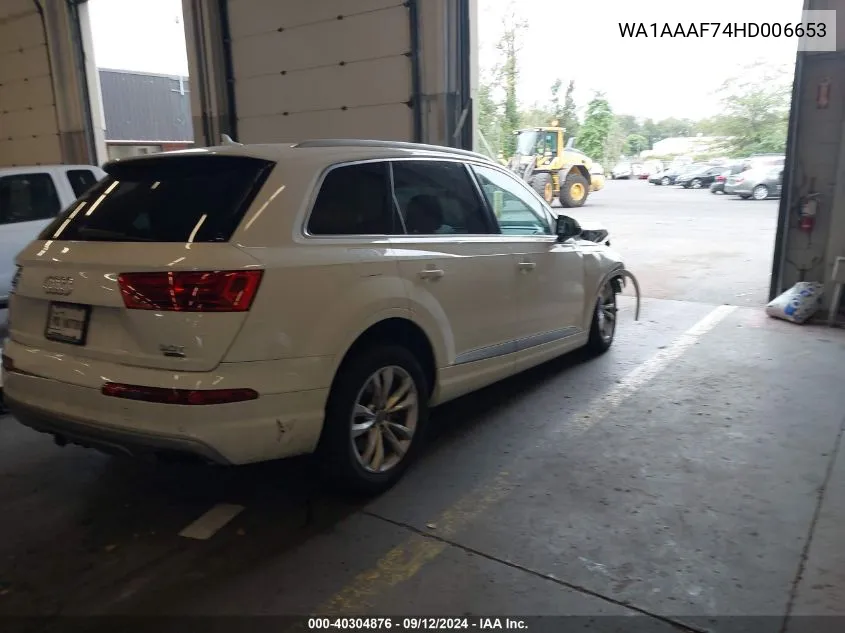 WA1AAAF74HD006653 2017 Audi Q7 Premium