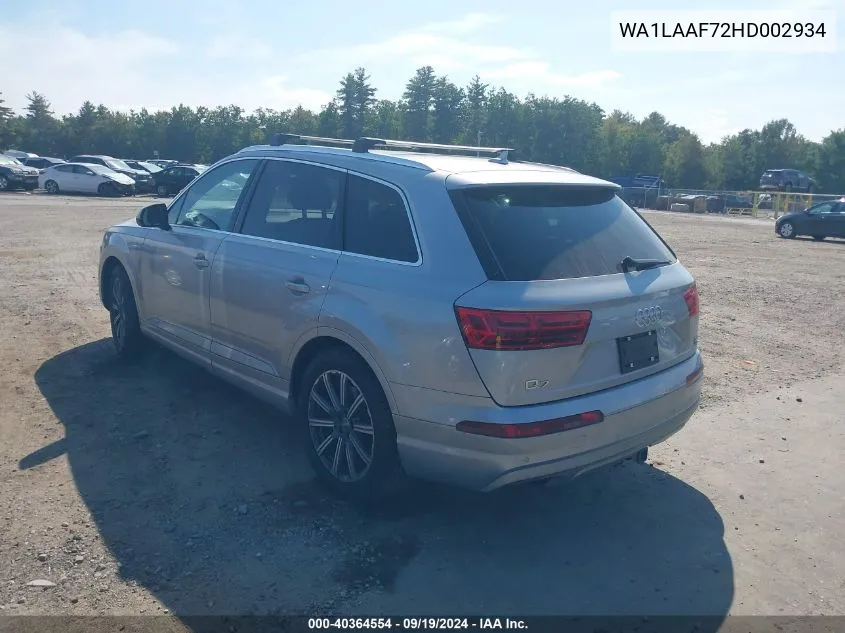 WA1LAAF72HD002934 2017 Audi Q7 3.0T Premium