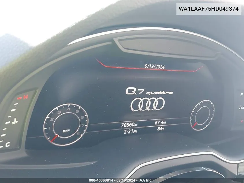 WA1LAAF75HD049374 2017 Audi Q7 3.0T Premium