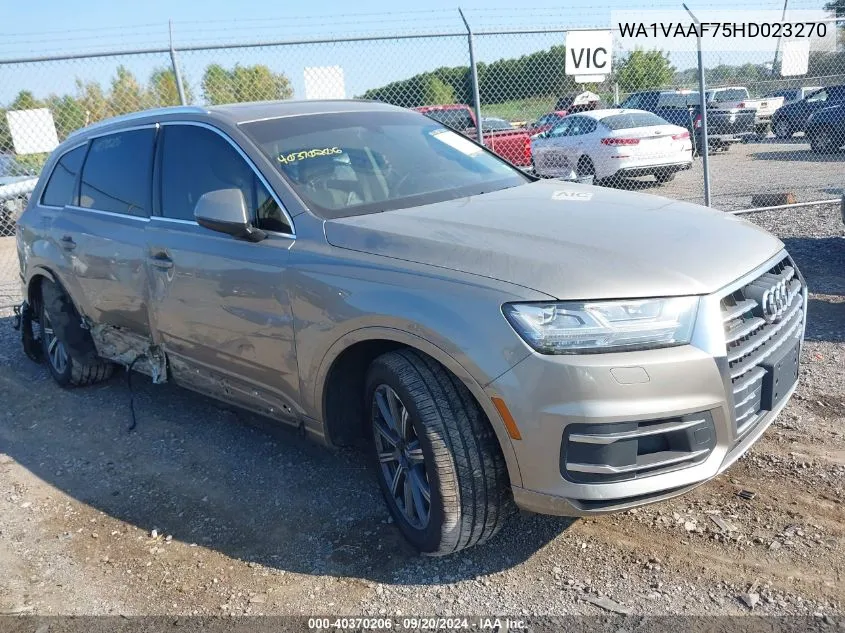 WA1VAAF75HD023270 2017 Audi Q7 3.0T Premium