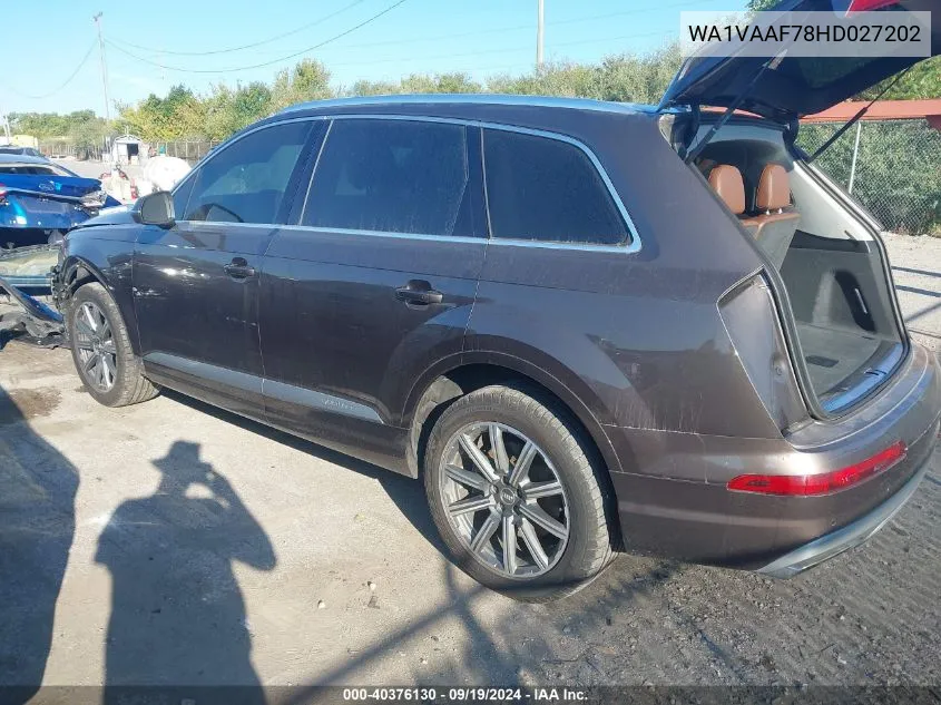 2017 Audi Q7 3.0T Premium VIN: WA1VAAF78HD027202 Lot: 40376130