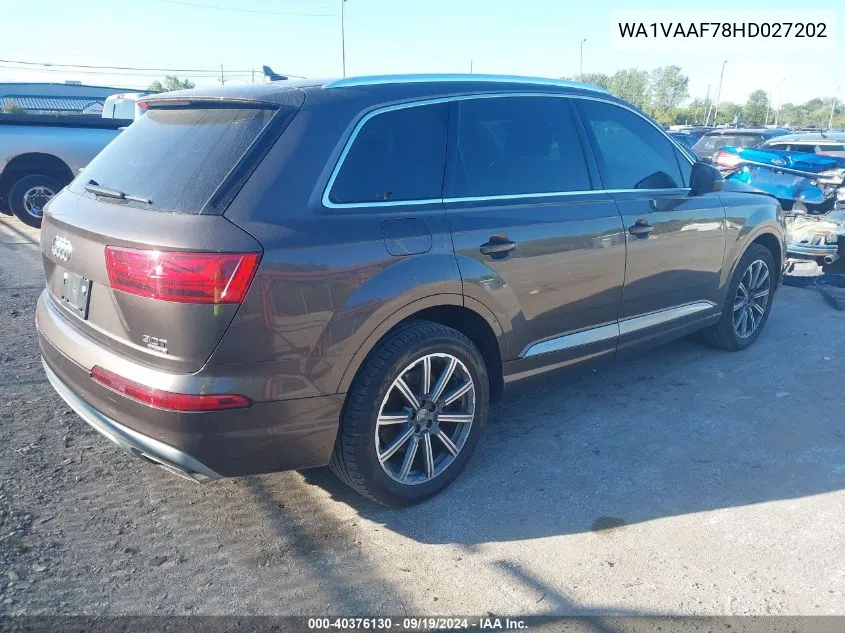 2017 Audi Q7 3.0T Premium VIN: WA1VAAF78HD027202 Lot: 40376130