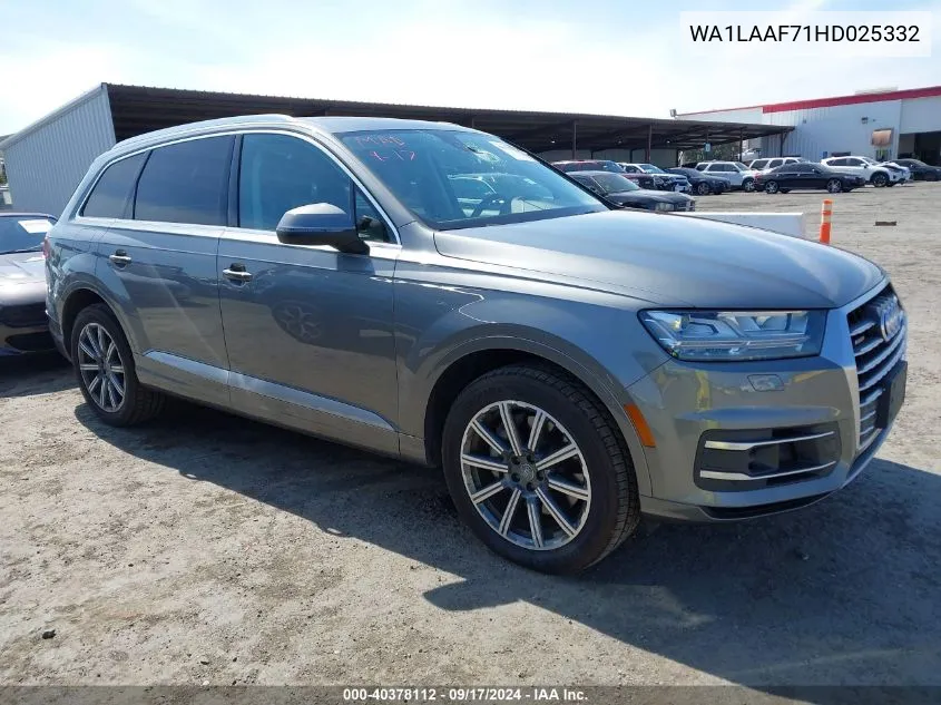 2017 Audi Q7 3.0T Premium VIN: WA1LAAF71HD025332 Lot: 40378112