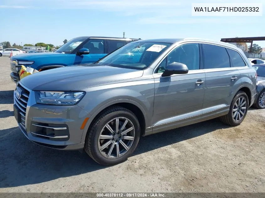 2017 Audi Q7 3.0T Premium VIN: WA1LAAF71HD025332 Lot: 40378112