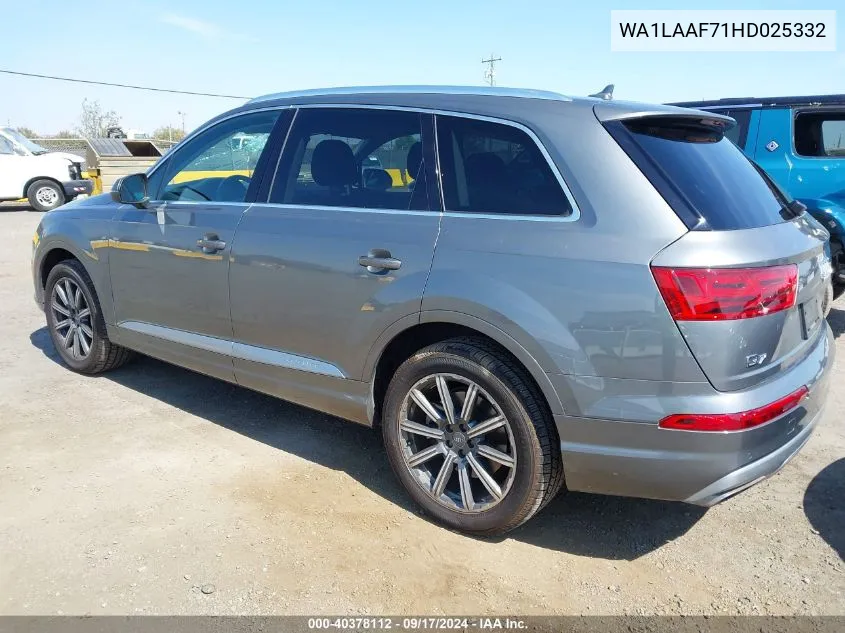 2017 Audi Q7 3.0T Premium VIN: WA1LAAF71HD025332 Lot: 40378112