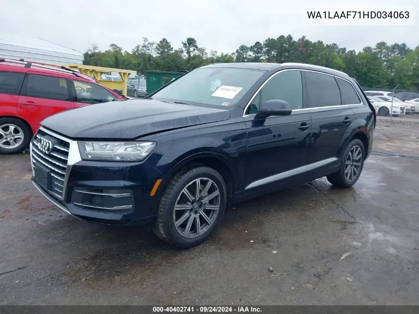 2017 Audi Q7 3.0T Premium VIN: WA1LAAF71HD034063 Lot: 40402741