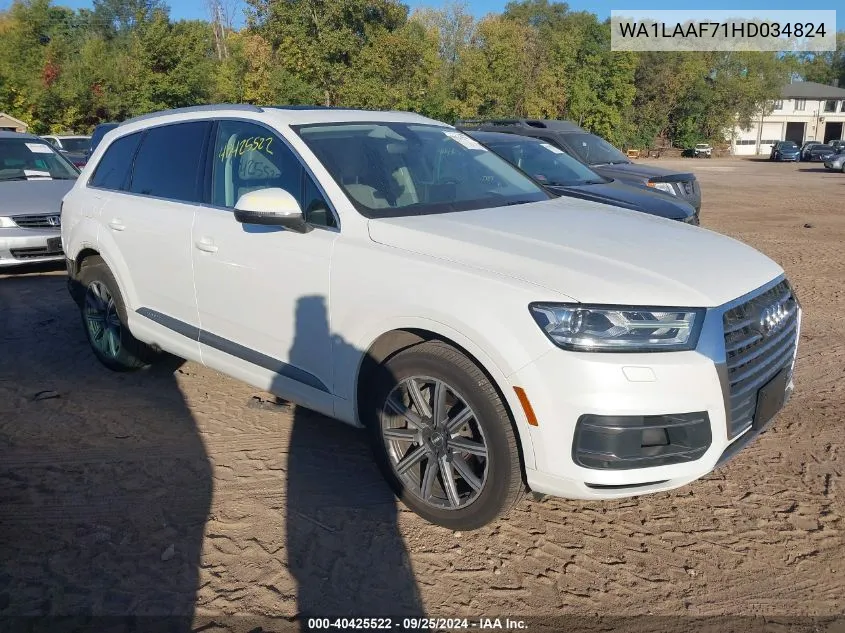 2017 Audi Q7 3.0T Premium VIN: WA1LAAF71HD034824 Lot: 40425522