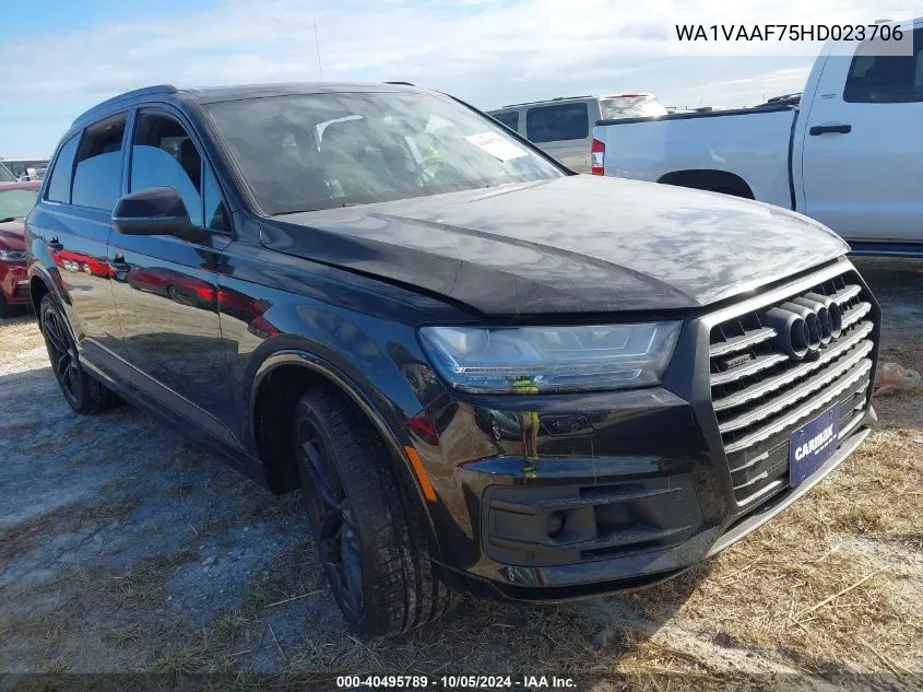 2017 Audi Q7 3.0T Premium VIN: WA1VAAF75HD023706 Lot: 40495789