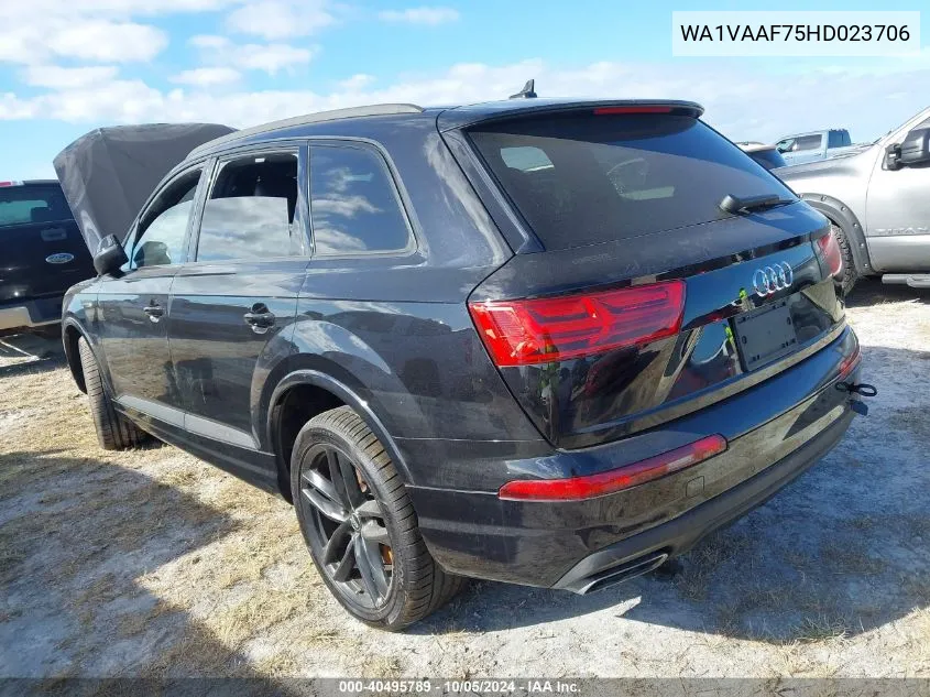 2017 Audi Q7 3.0T Premium VIN: WA1VAAF75HD023706 Lot: 40495789