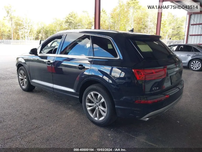 2017 Audi Q7 2.0T Premium VIN: WA1AHAF75HD043514 Lot: 40500184