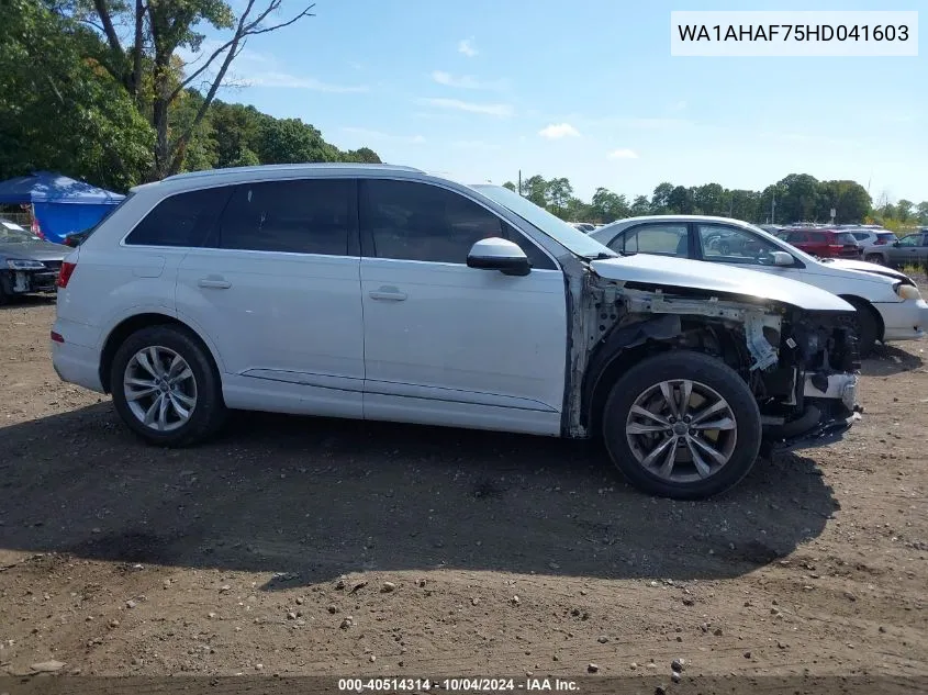 2017 Audi Q7 2.0T Premium VIN: WA1AHAF75HD041603 Lot: 40514314