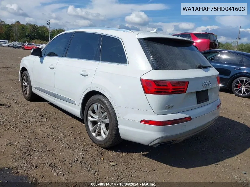 2017 Audi Q7 2.0T Premium VIN: WA1AHAF75HD041603 Lot: 40514314