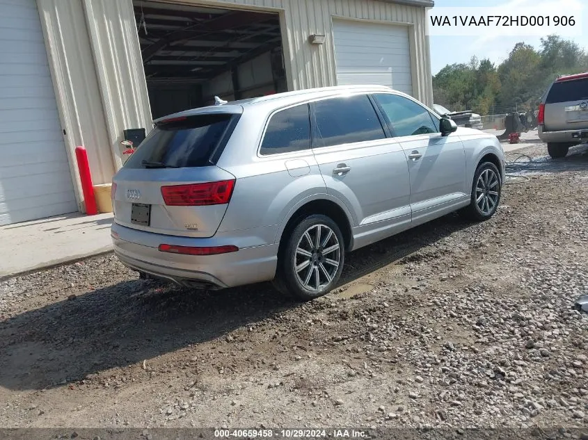 2017 Audi Q7 3.0T Premium VIN: WA1VAAF72HD001906 Lot: 40659458