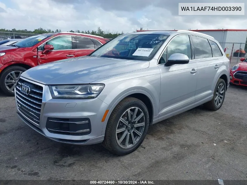 2017 Audi Q7 3.0T Premium VIN: WA1LAAF74HD003390 Lot: 40724460