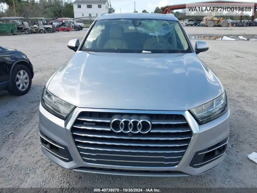 2017 Audi Q7 3.0T Premium VIN: WA1LAAF72HD013688 Lot: 40738070