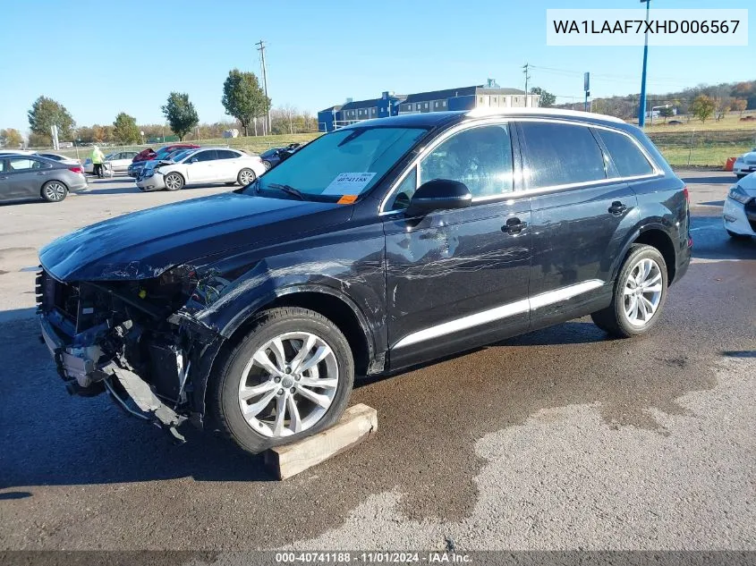 2017 Audi Q7 3.0T Premium VIN: WA1LAAF7XHD006567 Lot: 40741188