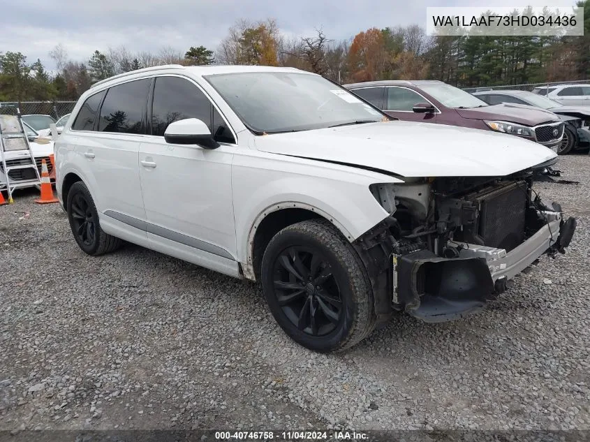 2017 Audi Q7 3.0T Premium VIN: WA1LAAF73HD034436 Lot: 40746758