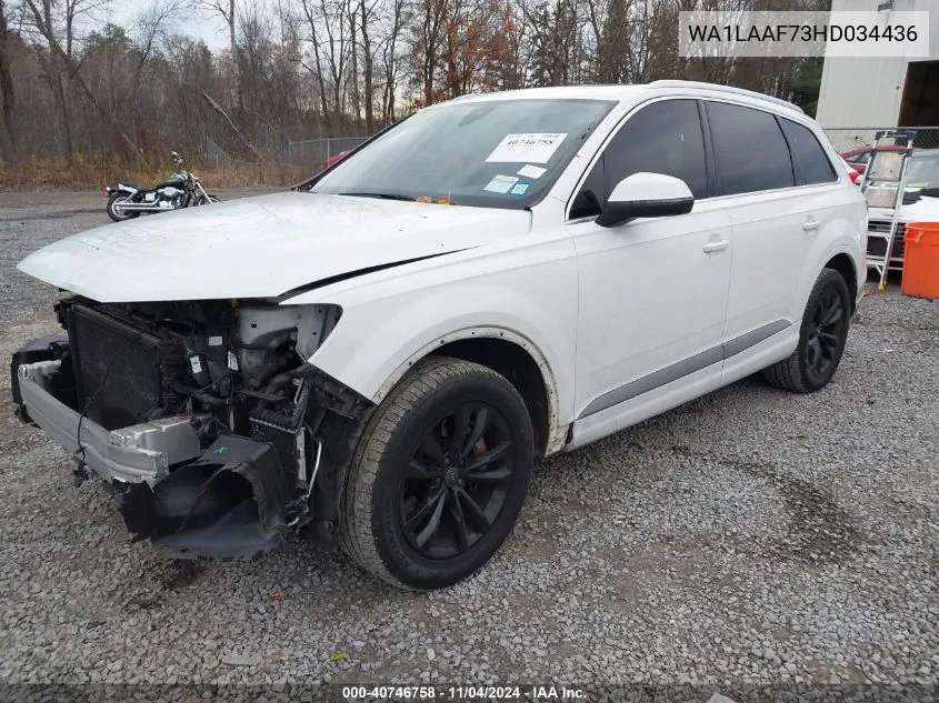 2017 Audi Q7 3.0T Premium VIN: WA1LAAF73HD034436 Lot: 40746758