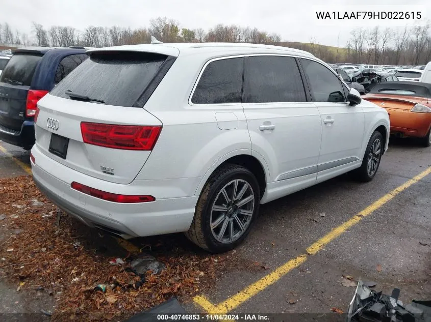 2017 Audi Q7 3.0T Premium VIN: WA1LAAF79HD022615 Lot: 40746853