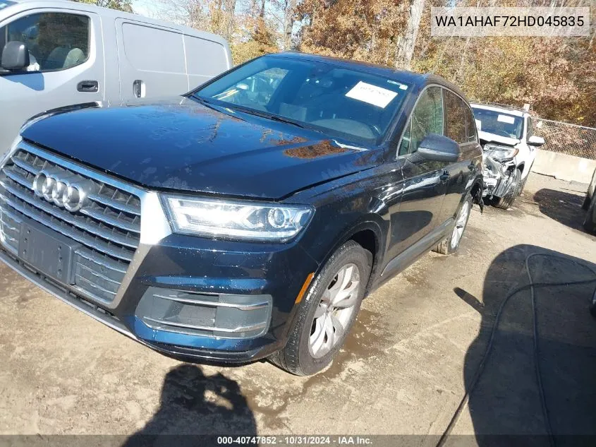 2017 Audi Q7 2.0T Premium VIN: WA1AHAF72HD045835 Lot: 40747852