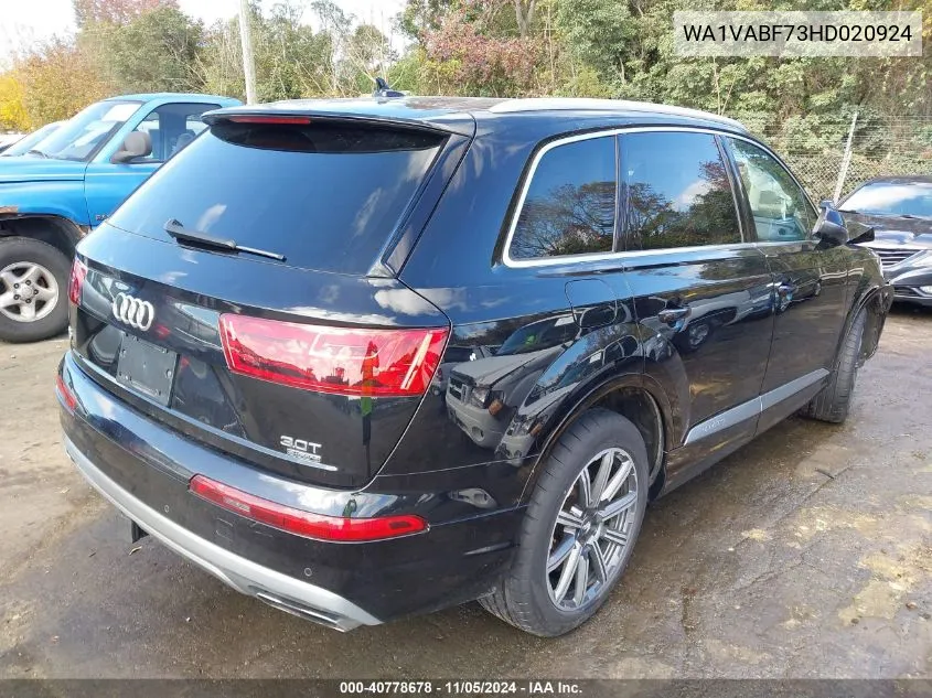 2017 Audi Q7 3.0T Premium VIN: WA1VABF73HD020924 Lot: 40778678