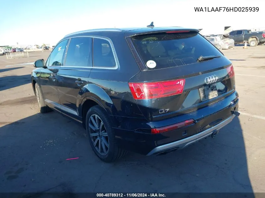 2017 Audi Q7 3.0T Premium VIN: WA1LAAF76HD025939 Lot: 40789312