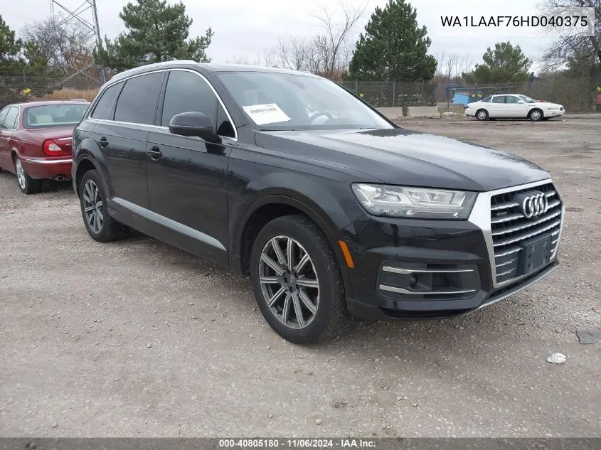 2017 Audi Q7 3.0T Premium VIN: WA1LAAF76HD040375 Lot: 40805180