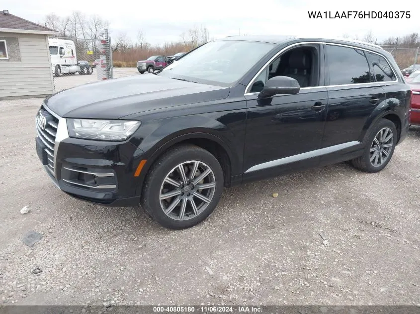 2017 Audi Q7 3.0T Premium VIN: WA1LAAF76HD040375 Lot: 40805180