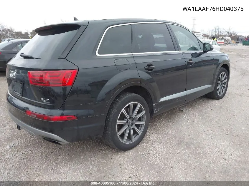 2017 Audi Q7 3.0T Premium VIN: WA1LAAF76HD040375 Lot: 40805180