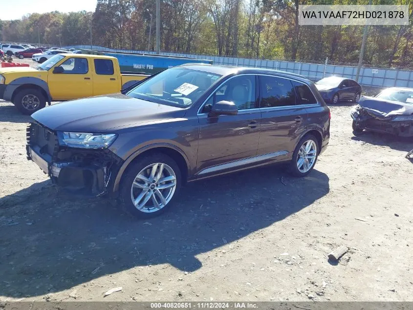 2017 Audi Q7 3.0T Premium VIN: WA1VAAF72HD021878 Lot: 40820651