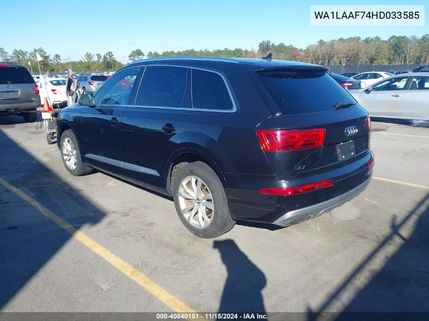 2017 Audi Q7 3.0T Premium VIN: WA1LAAF74HD033585 Lot: 40840151