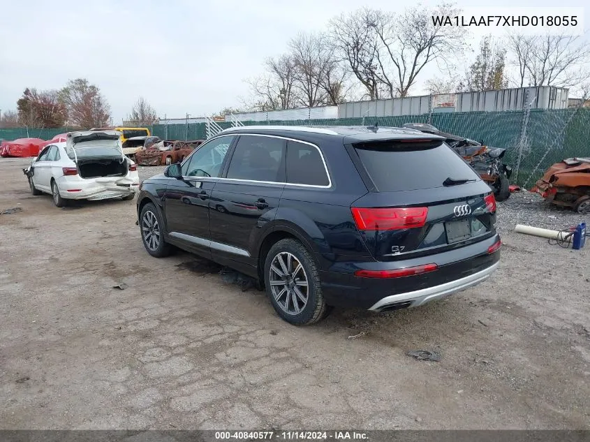 2017 Audi Q7 3.0T Premium VIN: WA1LAAF7XHD018055 Lot: 40840577