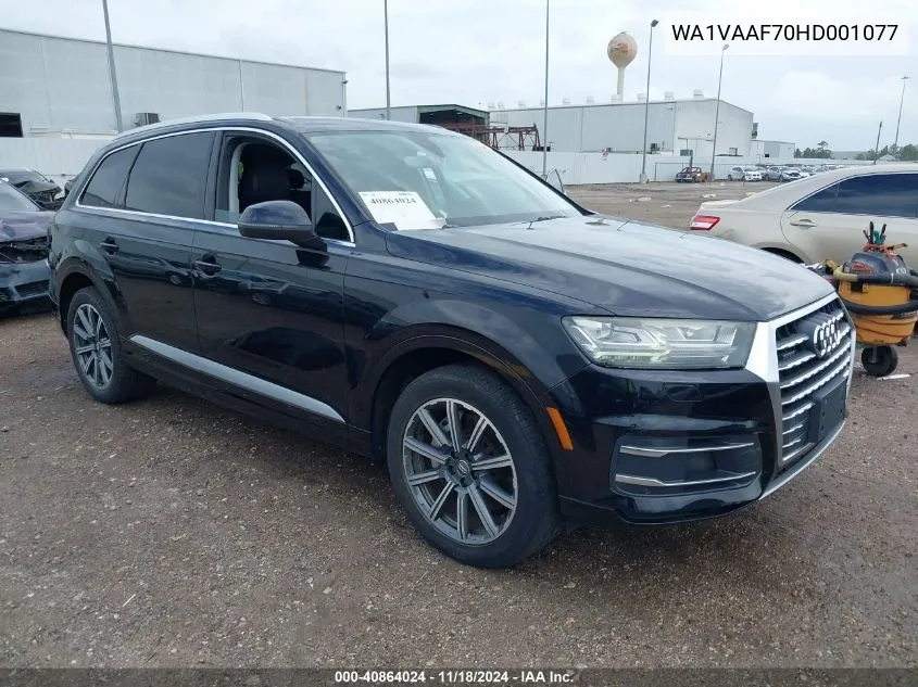 2017 Audi Q7 3.0T Premium VIN: WA1VAAF70HD001077 Lot: 40864024