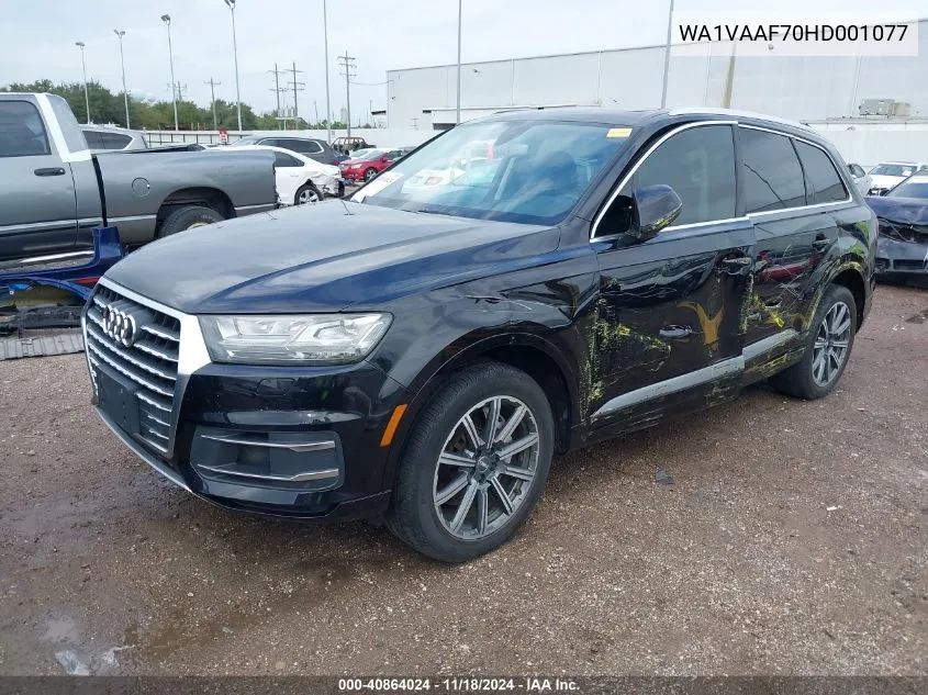 2017 Audi Q7 3.0T Premium VIN: WA1VAAF70HD001077 Lot: 40864024