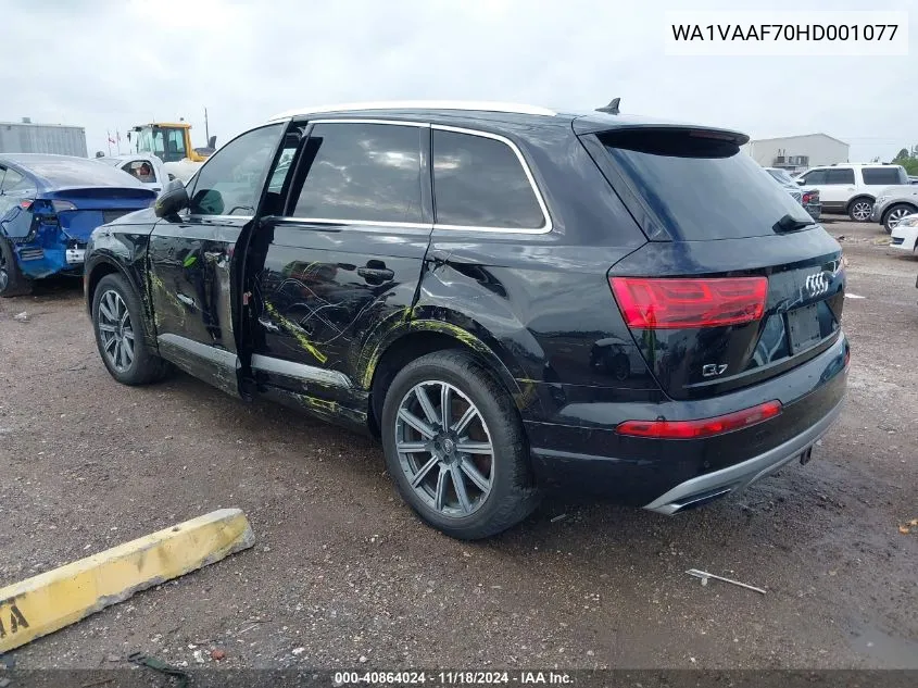 2017 Audi Q7 3.0T Premium VIN: WA1VAAF70HD001077 Lot: 40864024