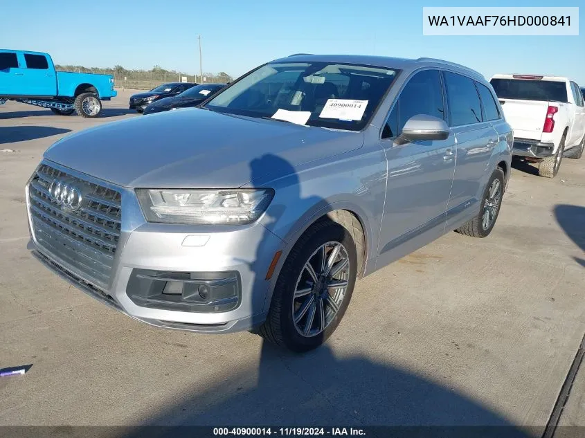 2017 Audi Q7 3.0T Premium VIN: WA1VAAF76HD000841 Lot: 40900014