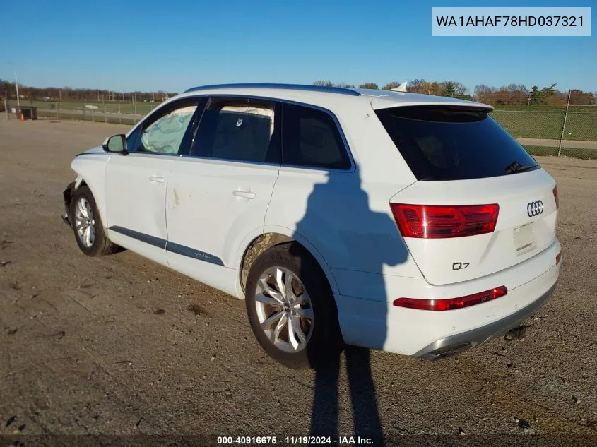 2017 Audi Q7 2.0T Premium VIN: WA1AHAF78HD037321 Lot: 40916675