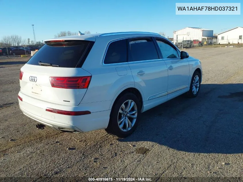 2017 Audi Q7 2.0T Premium VIN: WA1AHAF78HD037321 Lot: 40916675