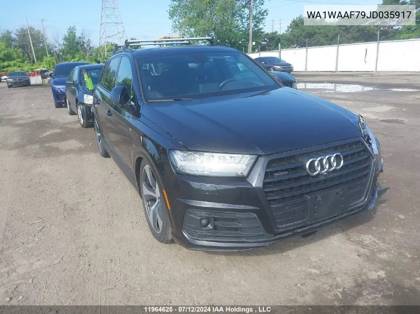 2018 Audi Q7 VIN: WA1WAAF79JD035917 Lot: 11964625