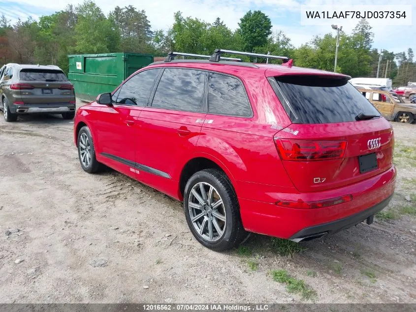 2018 Audi Q7 Premium Plus VIN: WA1LAAF78JD037354 Lot: 12016562