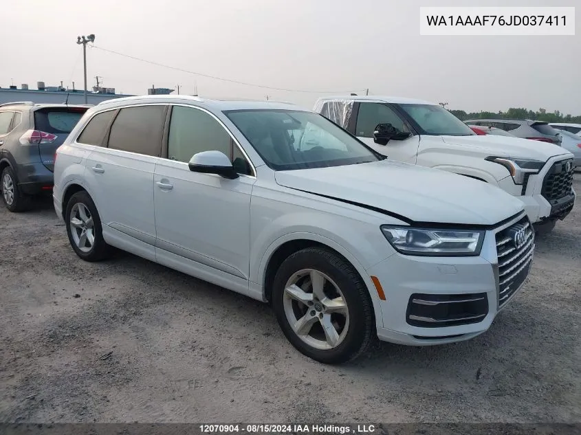 2018 Audi Q7 VIN: WA1AAAF76JD037411 Lot: 12070904