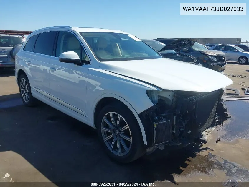 2018 Audi Q7 3.0T Premium VIN: WA1VAAF73JD027033 Lot: 39262631