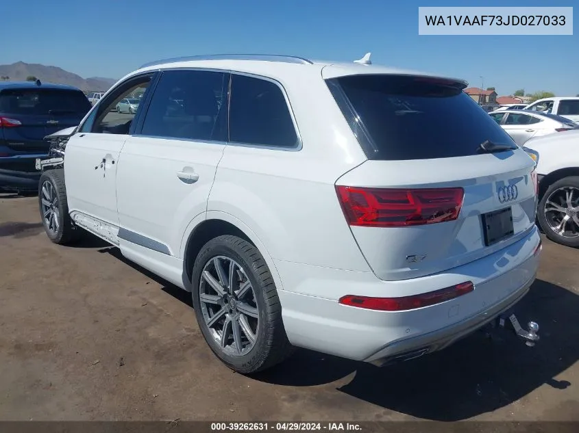 2018 Audi Q7 3.0T Premium VIN: WA1VAAF73JD027033 Lot: 39262631