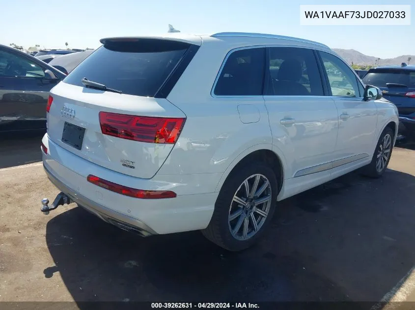 2018 Audi Q7 3.0T Premium VIN: WA1VAAF73JD027033 Lot: 39262631