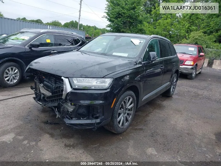 2018 Audi Q7 3.0T Premium VIN: WA1LAAF7XJD016361 Lot: 39447245