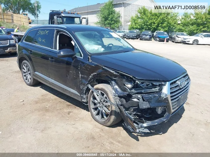 2018 Audi Q7 3.0T Premium VIN: WA1VAAF71JD008559 Lot: 39460545