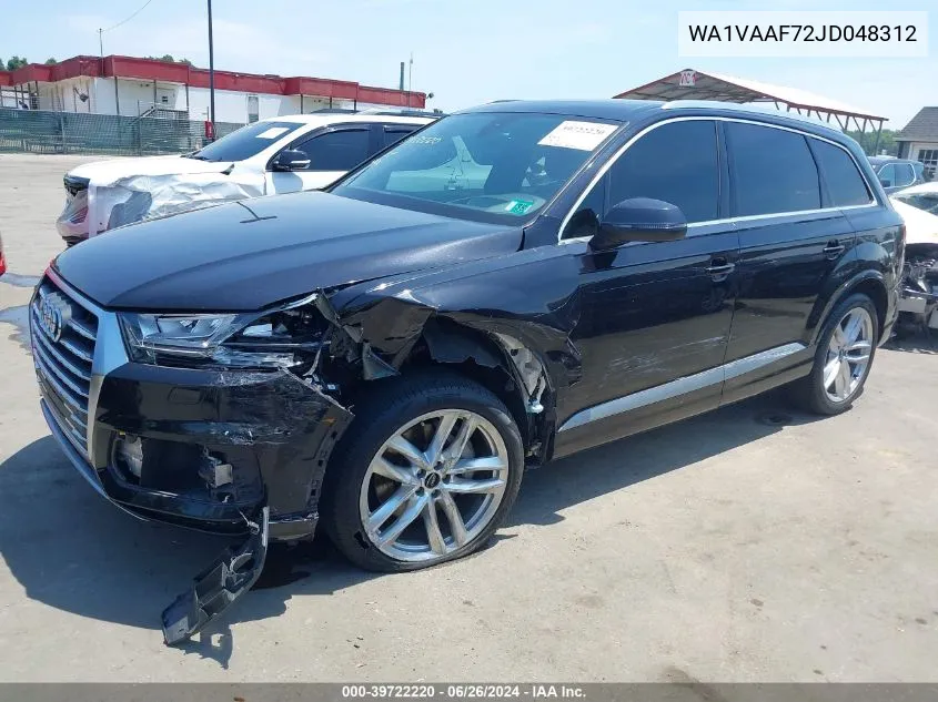 2018 Audi Q7 3.0T Premium VIN: WA1VAAF72JD048312 Lot: 39722220